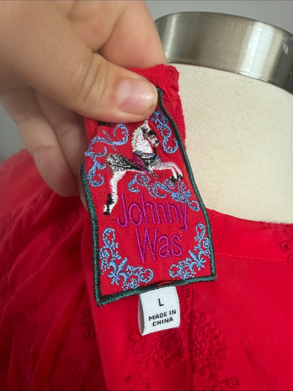 Johnny Was Bonnie Adenium Dress Red Size Large - Picture 9 of 9